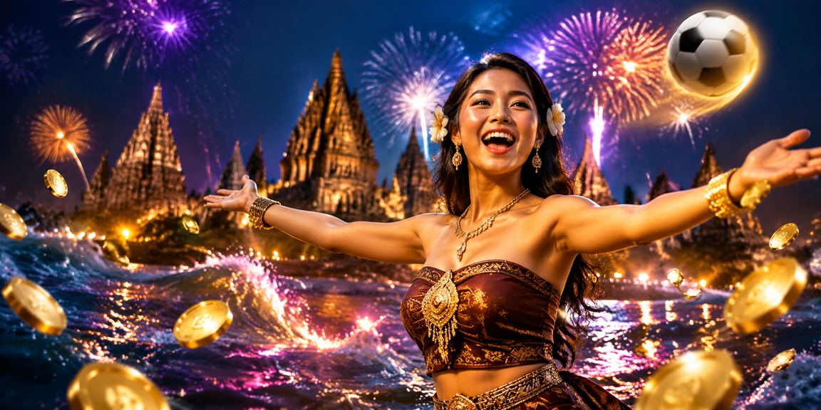 Tampilan aplikasi kasino di festival dengan cahaya cerah dan suasana yang ramai meriah